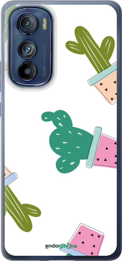 Силиконовый чехол Кактусы в горшочках для Motorola Edge 30 - 3968u-2840 изображение 