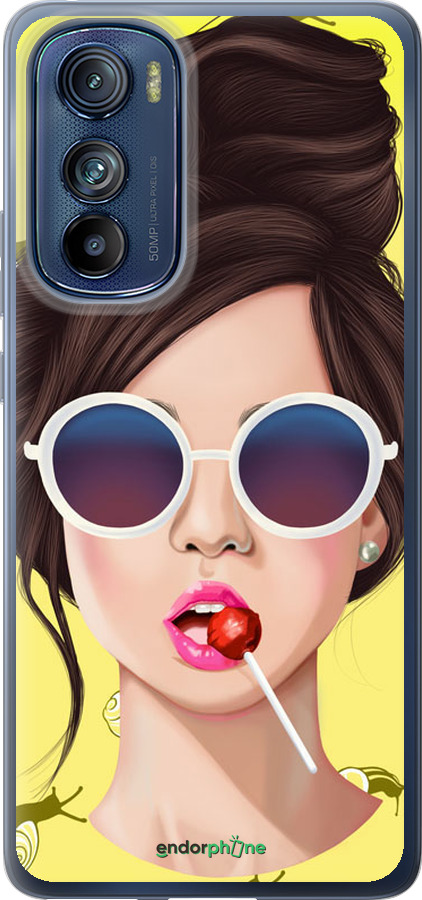 Силиконовый чехол Девушка с чупа-чупсом для Motorola Edge 30 - 3979u-2840 изображение 