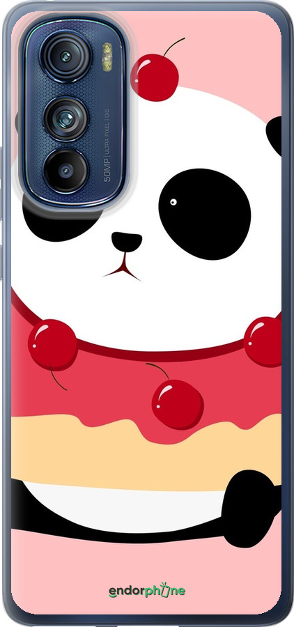 Силиконовый чехол Панда с пончиком для Motorola Edge 30 - 3991u-2840 изображение 