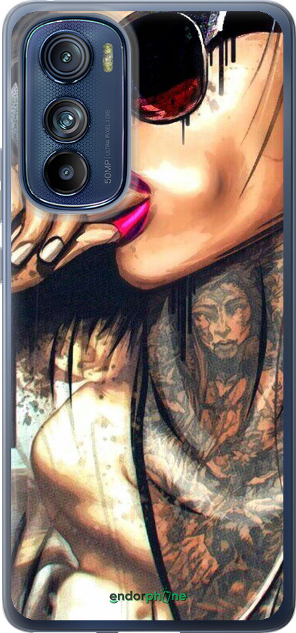 Силиконовый чехол Девушка в тату для Motorola Edge 30 - 4001u-2840 изображение 