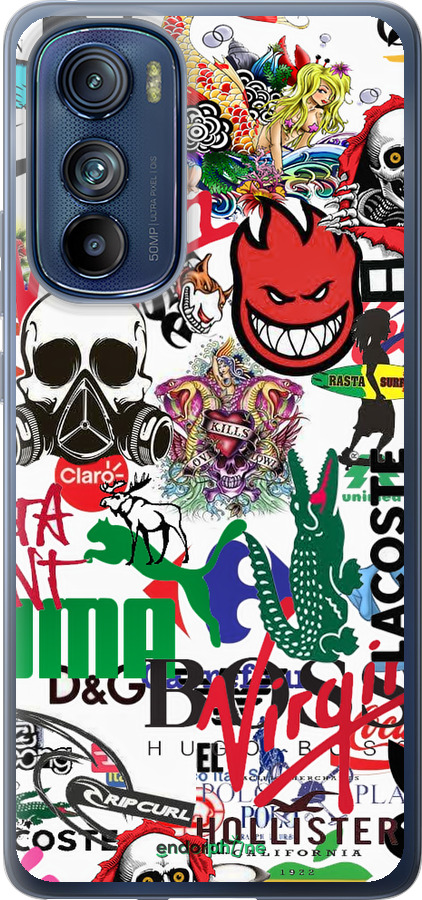 Силиконовый чехол Many different logos для Motorola Edge 30 - 4022u-2840 изображение 