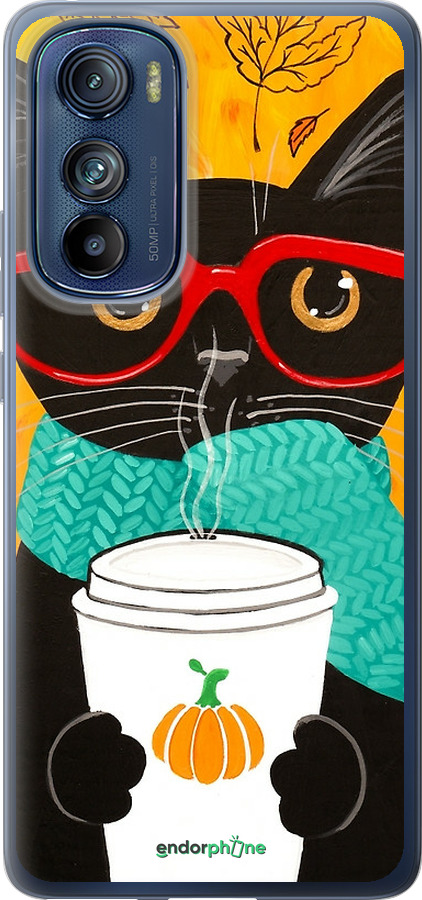 Силиконовый чехол Осенний кот для Motorola Edge 30 - 4026u-2840 изображение 