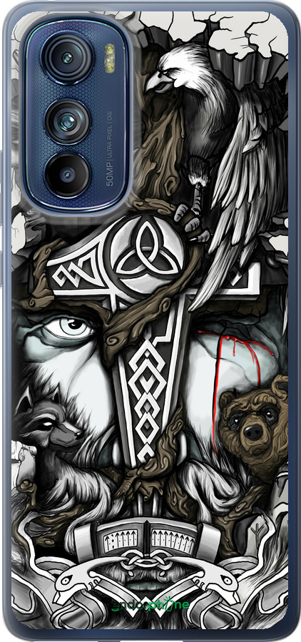 Силиконовый чехол Тату Викинг для Motorola Edge 30 - 4098u-2840 изображение 