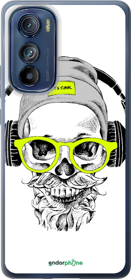 Силиконовый чехол Череп в очках и наушниках для Motorola Edge 30 - 4144u-2840 изображение 