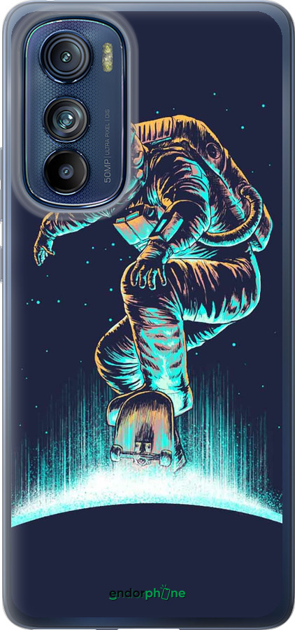 Силиконовый чехол Космонавт на скейтборде для Motorola Edge 30 - 4145u-2840 изображение 