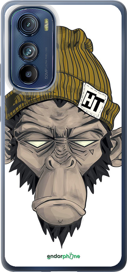 Силиконовый чехол Обезьяна в шапке для Motorola Edge 30 - 4183u-2840 изображение 