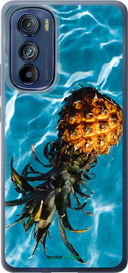 Силиконовый чехол Ананас на воде для Motorola Edge 30 - 4384u-2840 изображение 