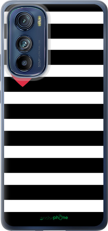 Силиконовый чехол Черно-белые полосы для Motorola Edge 30 - 4461u-2840 изображение 