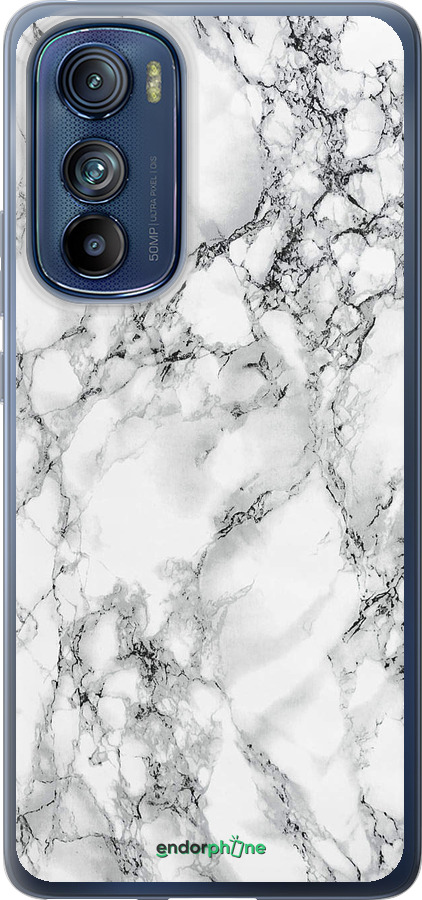 Силиконовый чехол Мрамор белый для Motorola Edge 30 - 4480u-2840 изображение 