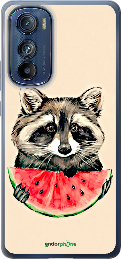 Силиконовый чехол Енотик с арбузом для Motorola Edge 30 - 4605u-2840 изображение 