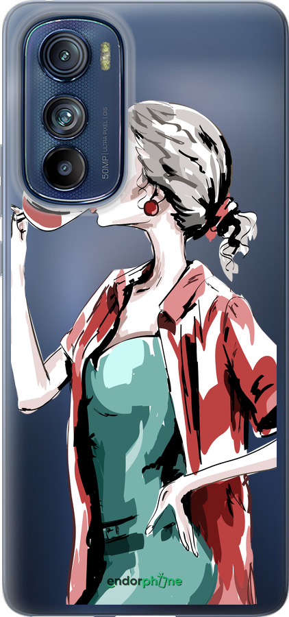 Силіконовий чехол Дівчина з келихом для Motorola Edge 30 - 4662u-2840 изображение 