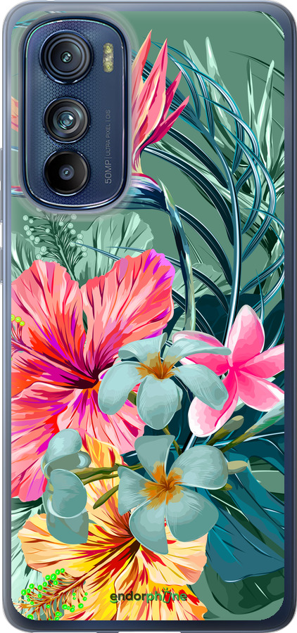 Силиконовый чехол Тропические цветы v1 для Motorola Edge 30 - 4667u-2840 изображение 