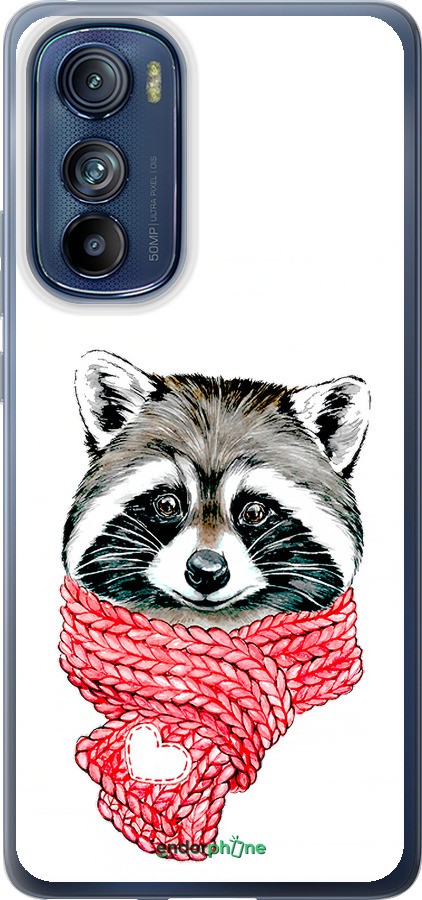 Силиконовый чехол Енот в шарфе для Motorola Edge 30 - 4688u-2840 изображение 