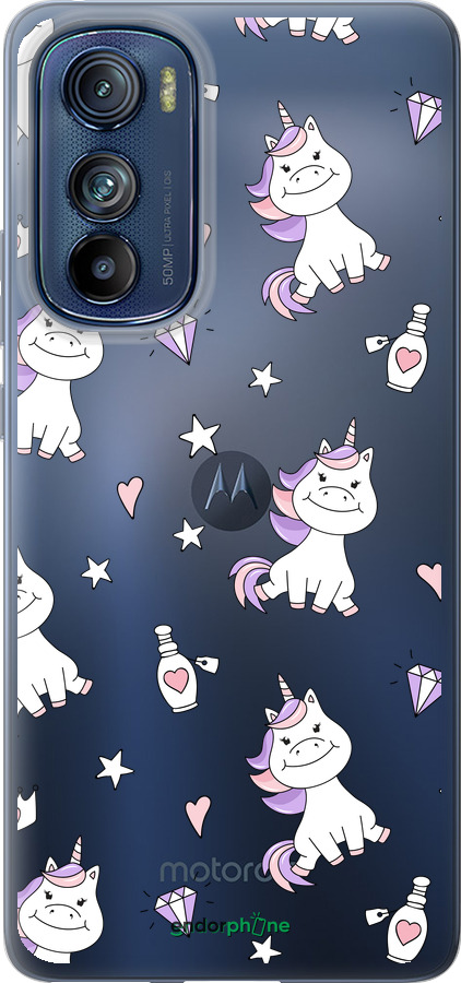 Силиконовый чехол Единорожка v2 для Motorola Edge 30 - 4703u-2840 изображение 