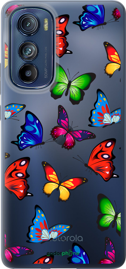 Силиконовый чехол Красочные мотыльки для Motorola Edge 30 - 4761u-2840 изображение 