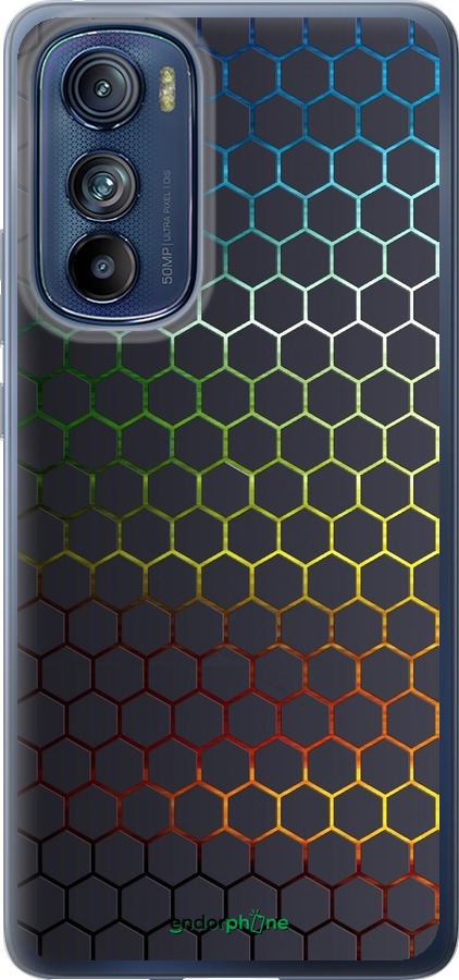 Силиконовый чехол Переливающиеся соты для Motorola Edge 30 - 498u-2840 изображение 