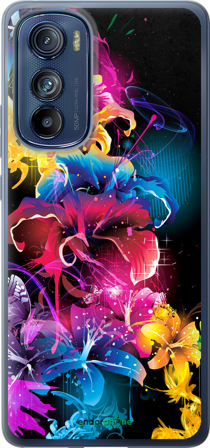 Силиконовый чехол Абстрактные цветы для Motorola Edge 30 - 511u-2840 изображение 