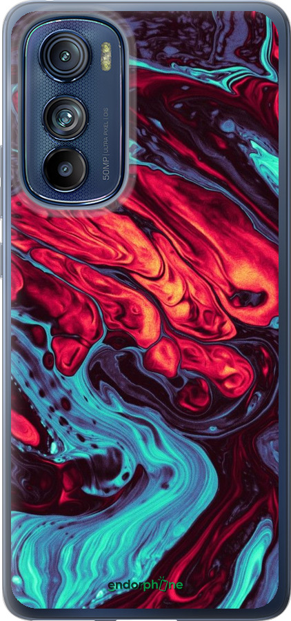 Силиконовый чехол Синяя красная абстакция для Motorola Edge 30 - 5339u-2840 изображение 