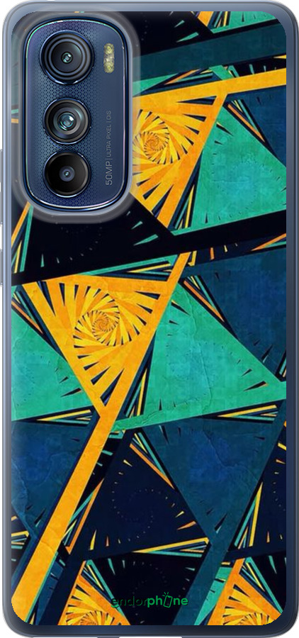 Силиконовый чехол Арт, абстракция, желтый, синий для Motorola Edge 30 - 5382u-2840 изображение 