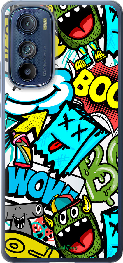 Силиконовый чехол Стикеры v4 для Motorola Edge 30 - 5508u-2840 изображение 