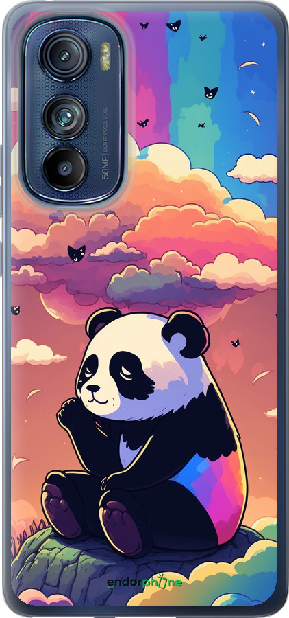 Силиконовый чехол Панда в облаках для Motorola Edge 30 - 5585u-2840 изображение 