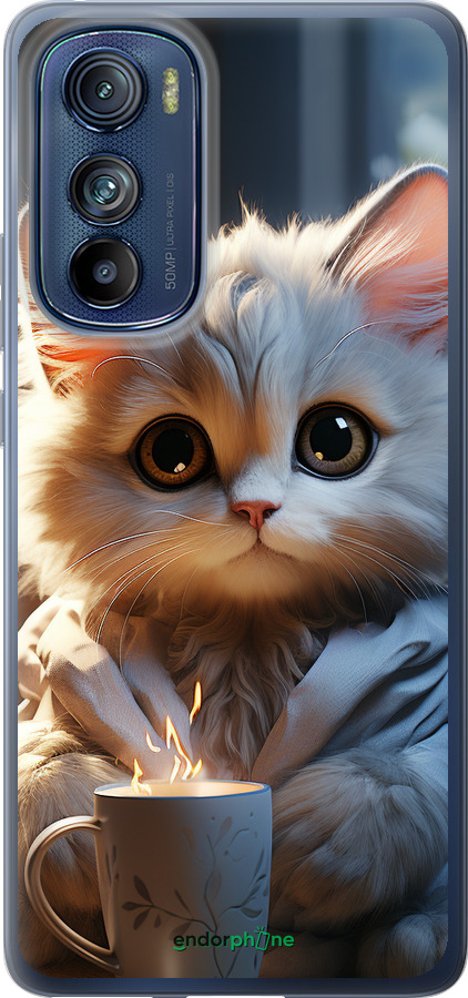 Силиконовый чехол White cat для Motorola Edge 30 - 5646u-2840 изображение 