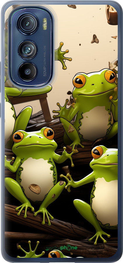 Силіконовий чехол Жабки для Motorola Edge 30 - 5656u-2840 изображение 
