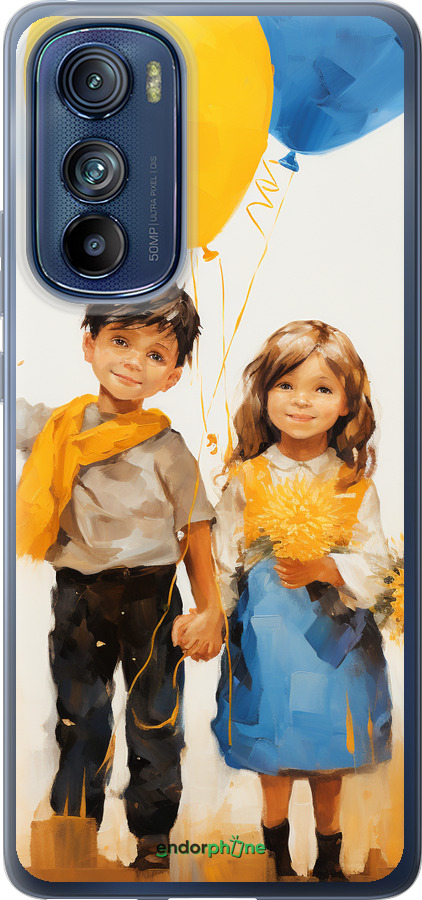 Силиконовый чехол Дети с шариками для Motorola Edge 30 - 5659u-2840 изображение 