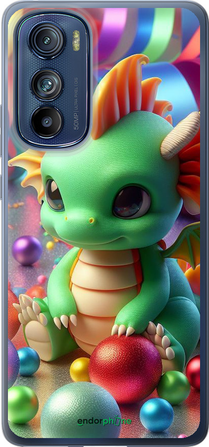 Силиконовый чехол Веселый дракончик для Motorola Edge 30 - 5812u-2840 изображение 