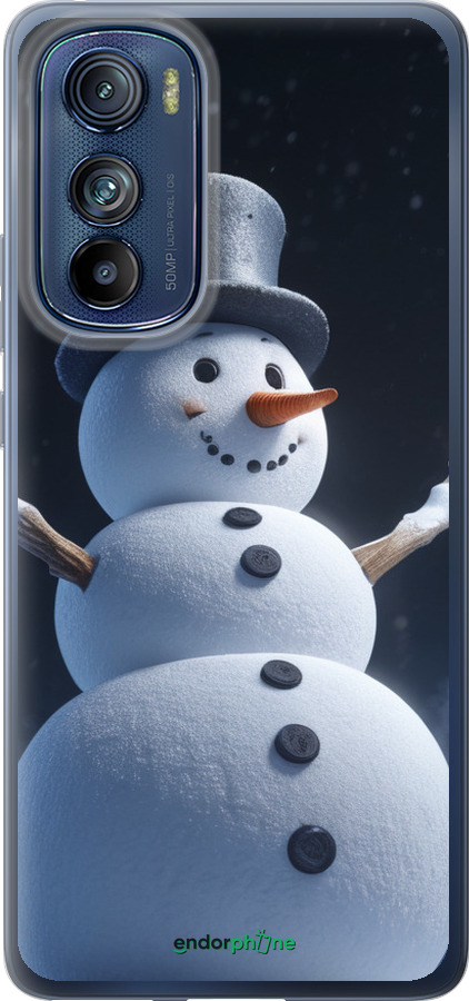 Силиконовый чехол Снеговик для Motorola Edge 30 - 5826u-2840 изображение 