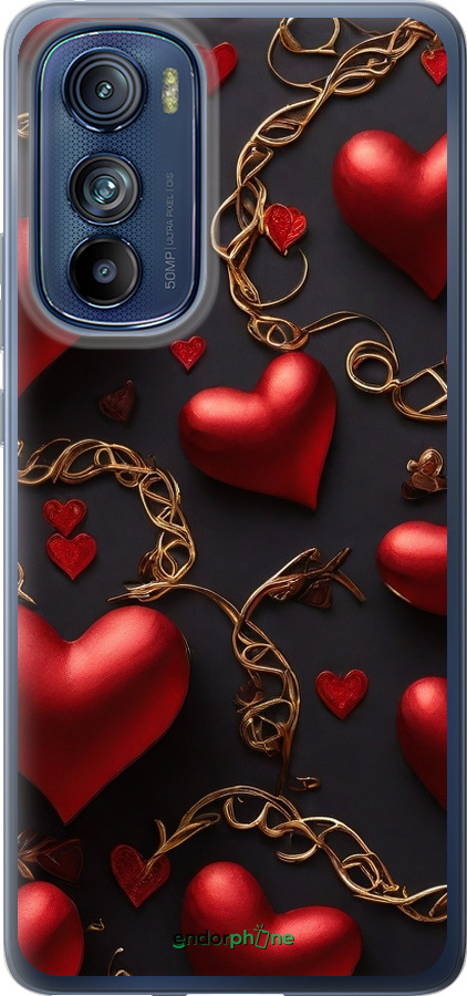 Силиконовый чехол Сердечки для Motorola Edge 30 - 5831u-2840 изображение 
