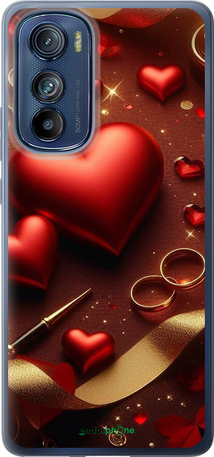 Силиконовый чехол Сердечки v3 для Motorola Edge 30 - 5833u-2840 изображение 