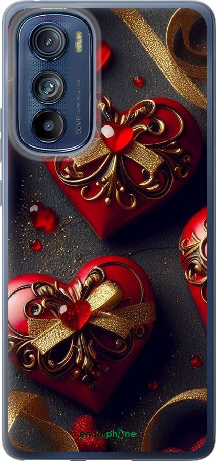 Силиконовый чехол Сердечки v4 для Motorola Edge 30 - 5834u-2840 изображение 