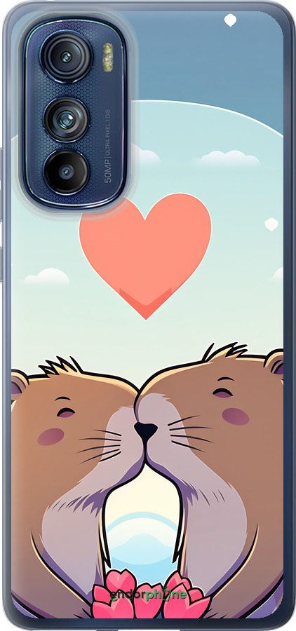 Силиконовый чехол Капибара любовь для Motorola Edge 30 - 6027u-2840 изображение 