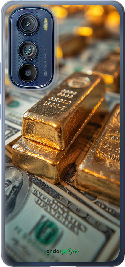 Силиконовый чехол Слитки и доллары для Motorola Edge 30 - 6105u-2840 изображение 