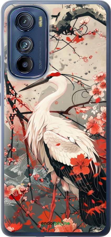 Силиконовый чехол Аист в цвету сакуры для Motorola Edge 30 - 6109u-2840 изображение 