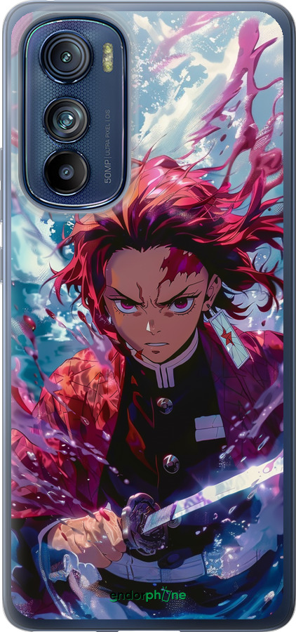 Силиконовый чехол Танджиро Камадо: Клинок рассекающий демонов для Motorola Edge 30 - 6111u-2840 изображение 