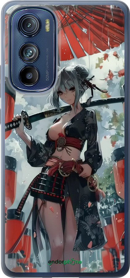 Силиконовый чехол Гейша-воин для Motorola Edge 30 - 6124u-2840 изображение 