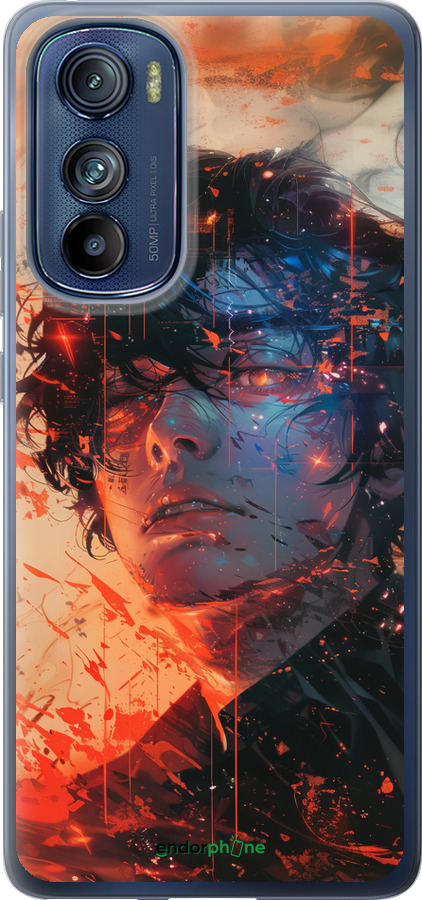 Силиконовый чехол Лицо в пламени для Motorola Edge 30 - 6127u-2840 изображение 