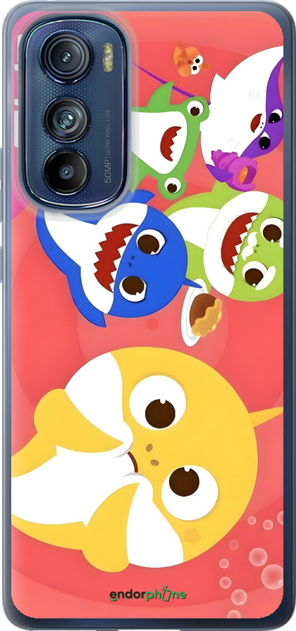Силиконовый чехол Бейби Шаркс для Motorola Edge 30 - 6305u-2840 изображение 