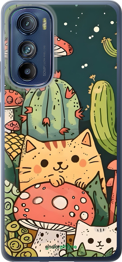 Силиконовый чехол Коты грибы для Motorola Edge 30 - 6321u-2840 изображение 