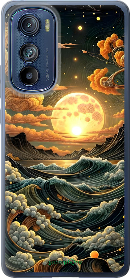 Силиконовый чехол Арт волны для Motorola Edge 30 - 6332u-2840 изображение 