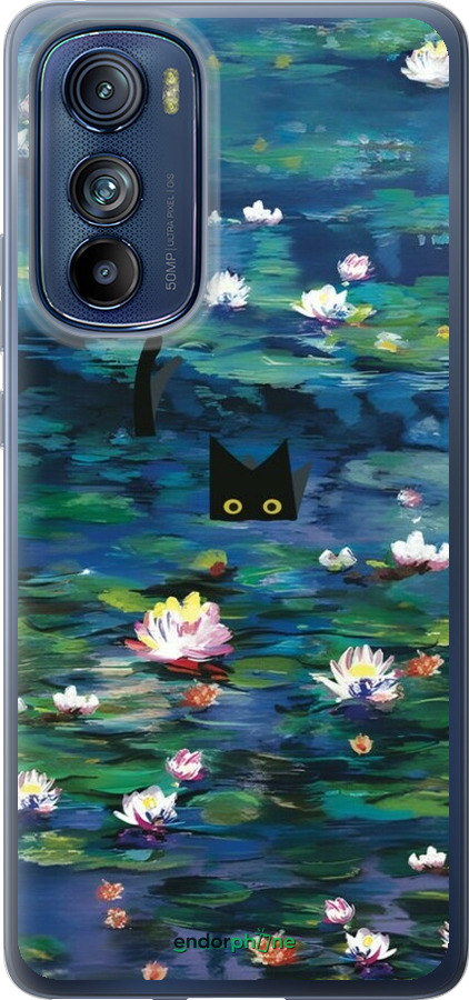 Силіконовий чехол Чохол із зображенням водяних лілій Моне та кішок для Motorola Edge 30 - 6399u-2840 изображение 