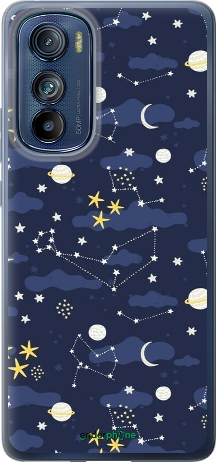 Силиконовый чехол Астрономический узор. Милый дизайн мультяшной вселенной для Motorola Edge 30 - 6446u-2840 изображение 