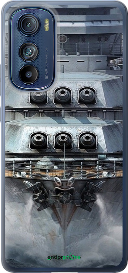 Силиконовый чехол Линкор, world of tanks, wargaming, военный корабль для Motorola Edge 30 - 6453u-2840 изображение 