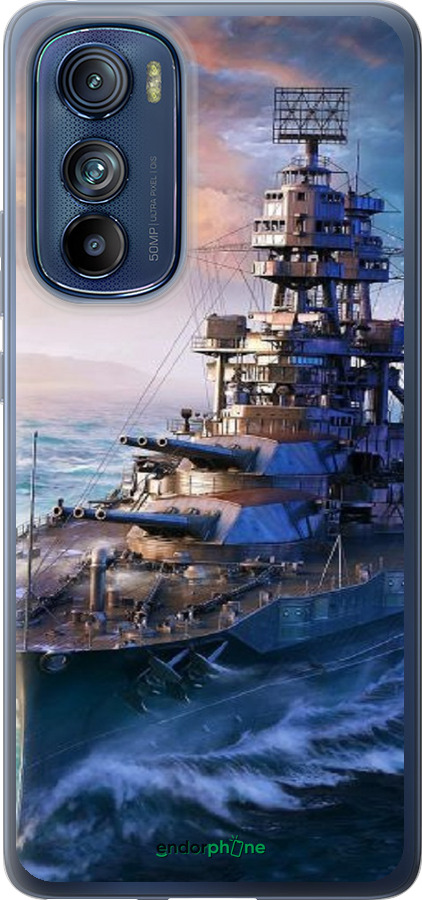 Силиконовый чехол Военный корабль, world of tanks, wargaming для Motorola Edge 30 - 6461u-2840 изображение 