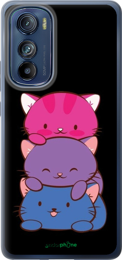 Силиконовый чехол Милые кошки для Motorola Edge 30 - 6518u-2840 изображение 