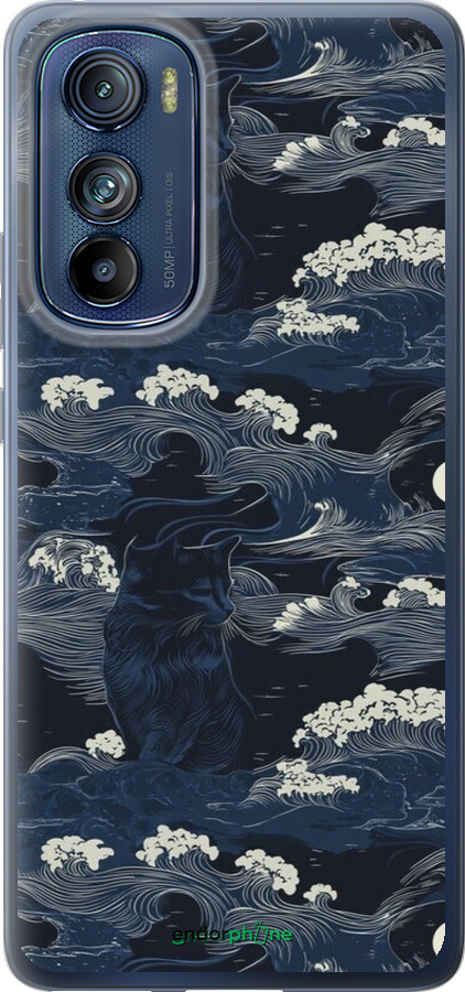 Силиконовый чехол Морская тематика в стиле арт-деко для Motorola Edge 30 - 6520u-2840 изображение 