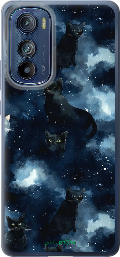 Силиконовый чехол Изображение Кошек с тёмной акварелью для Motorola Edge 30 - 6521u-2840 изображение 