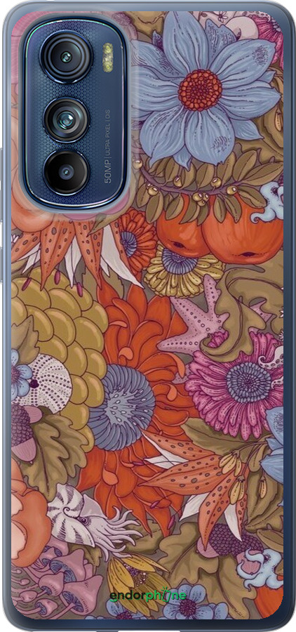 Силиконовый чехол Абстрактные цветы для Motorola Edge 30 - 6526u-2840 изображение 